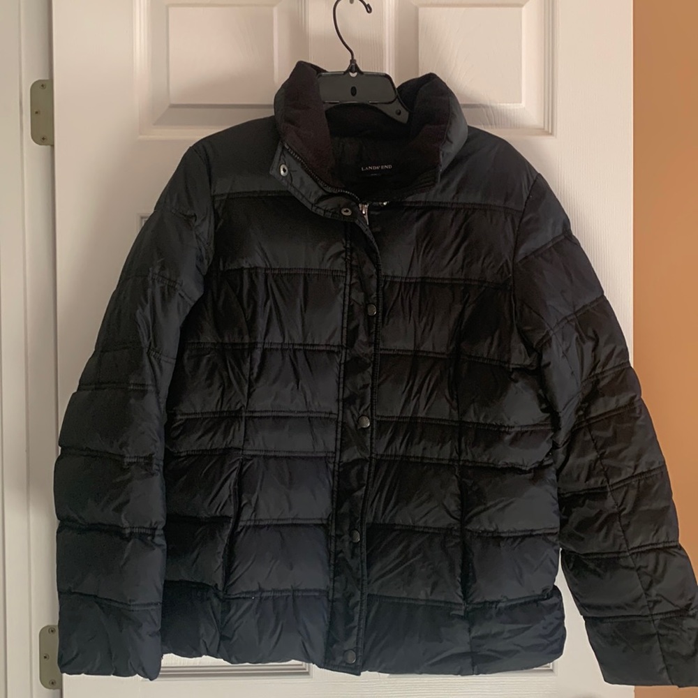 LANDS’ END women’s puff coat Black size M-10-12